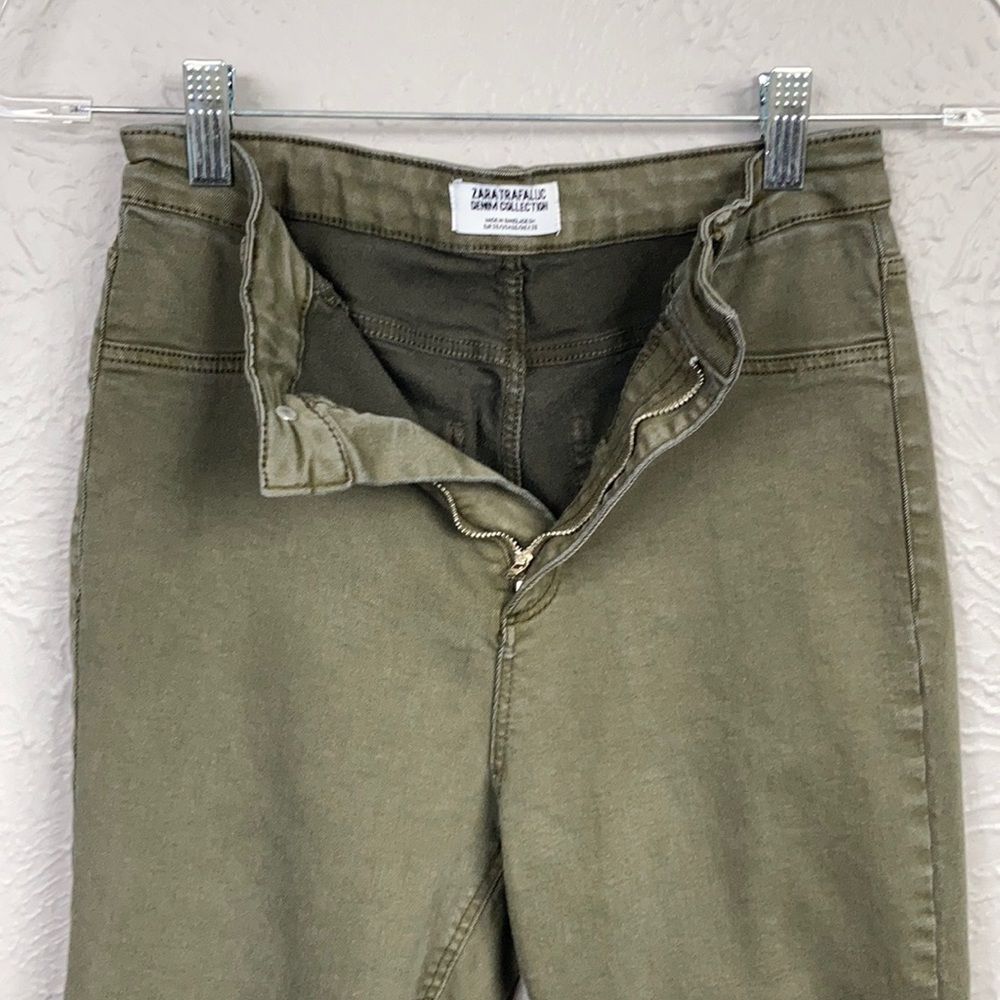 Zara Trafaluc Olive Green Skinny Jeans Size 6 - Picture 5 of 8